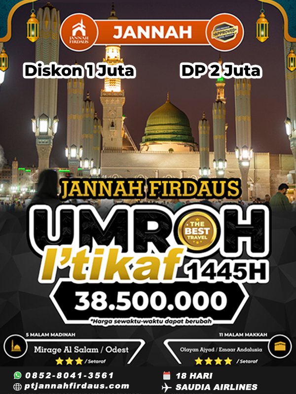 Umroh Bulan Ramadhan Itikaf Jannah 2024