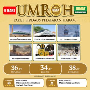 Umroh Hotel Pelataran 9 Hari 2025 Jannah Firdaus