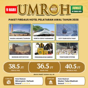 umroh hotel pelataran 9 hari awal tahun 2026