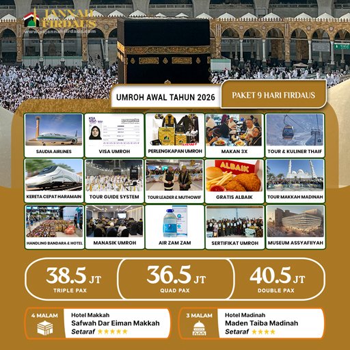 Umroh Awal Tahun Firdaus 2026 By Saudia Airlines